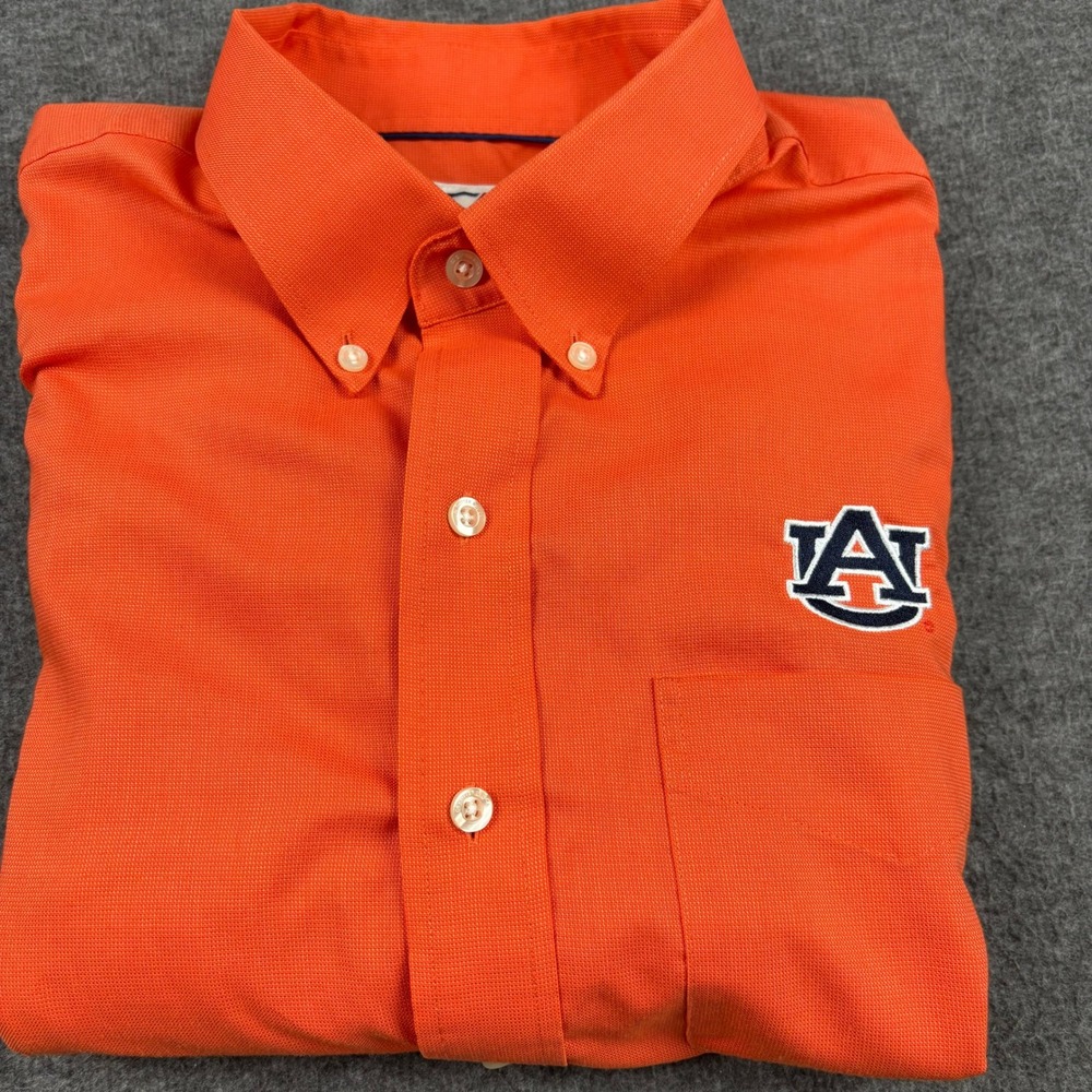 Cutter & Buck Auburn Tigers NCAA Orange‎ Button Down Shirt Mens Lg - Picture 14 of 14